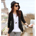 Spring Autumn Fashion Slimming Coat Long Sleeve Lapel Pure Color Leisure Business Suits